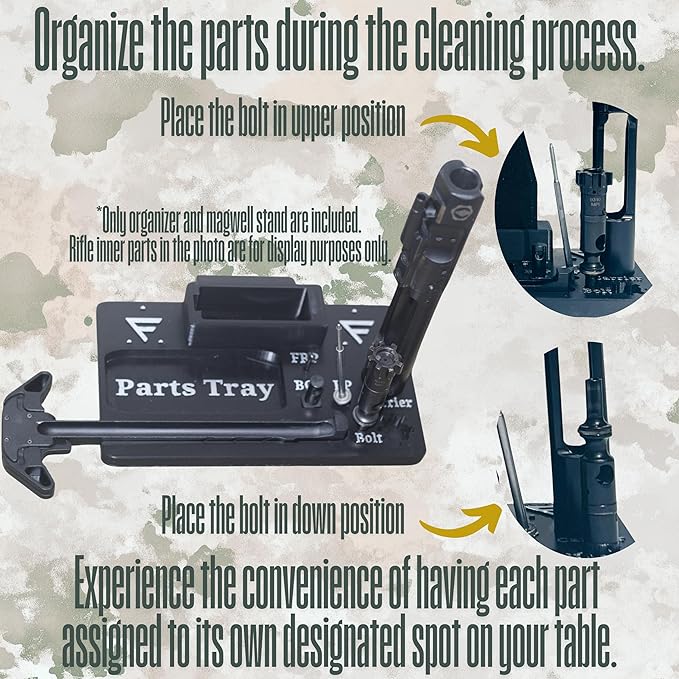 Organizer Stand for Cleaning and Display of The AR 15 Platform, Gift for Gun Collector and Enthusiast, Made in USA