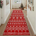Christmas Runner Rug 3x10 Red Washable Carpet Xmas Snowflake Holiday Decor Kitchen Non Slip Soft Low Pile Long Carpet Indoor Throw Rug Laundry Room Living Room Bedroom Dining Room