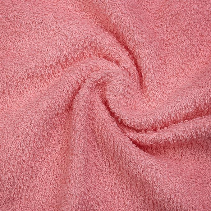 Basic Wash Cloths 12x12 Inches – Bulk Pack of 24 – Rose Pink Color – Soft and Absorbent Multipurpose Cotton Washcloths for Bathroom, Spa, Gym, Salon, Hotel, and Everyday Use