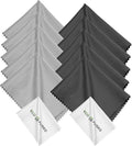 Eco-Fused Microfiber Cleaning Cloths - 12 Pack - for Cleaning Glasses, Spectacles, Camera Lenses, iPad, Tablets, Phones, iPhone, Android Phones, Laptops, LCD Screens and Other Delicate Surfaces