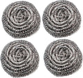 Stainless Steel Scrubber Set, Metal Sponge, Stainless Steel Scouring Pad, Stainless Steel Pads, Pack of 4