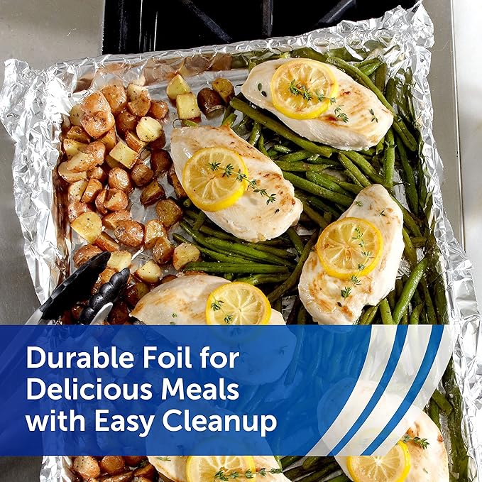 Reynolds Wrap Recycled Aluminum Foil, Recycled Foil Roll, Made From 100% Recycled Materials, With Secure Easy Open and Close Tab, 200 Sq. Ft.