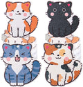 8 Pcs Christmas Sponges Dish Scrubber, Cute Kitchen Scrub Dual Sided Dishwashing Sponge Reusable Cleaning for Kitchen Dishes Furniture (Cat)