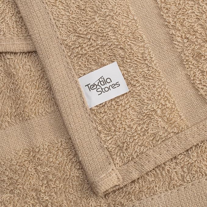 Basic Hand Towels 16x26 Inches – Bulk Pack of 24 – Beige Color – Soft and Absorbent Multipurpose Cotton Towels for Bathroom, Spa, Gym, Salon, Hotel, and Everyday Use