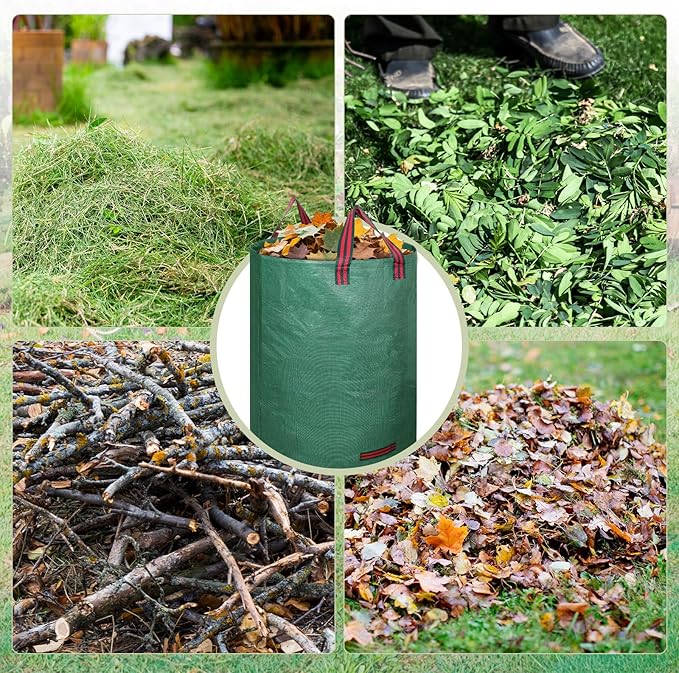 72 Gallons Reusable Yard Waste Bags, 3 Packs Lawn and Leaf Bags With Reinforced Handles, Collapsible Garden bag For Leaves,Grass,Storm Debris,Construction Waste, Standable&Foldable