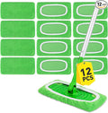 12Pcs Reusable Microfiber Mop Pads Compatible with Sweeper Mops,Dry Sweeping Cloths & Wet Mopping Pads Refills,Washable Mop Pads for Floor Cleaning