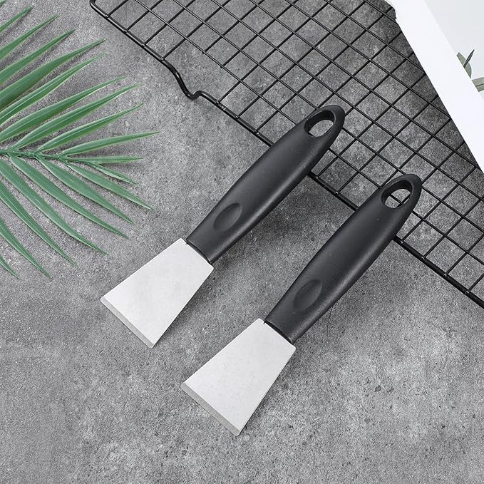 2 Pcs Stove Scraper Tool Stainless Steel Scraper Stove Top Scrapers Tool for Cleaning Small Scrapers Non Scratch Cooktop Applicable to Kitchen Window Glass Stoves Fridge Home Outdoor Cleaning