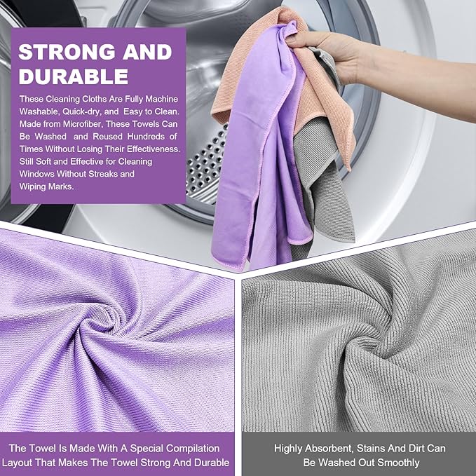 Window Cloth & Enviro Cloth Set, Quality Replacement for Norwex Window & Enviro Cloth. Basic Package Cleaning Cloth. Clean and Leave No Traces. Only Water is Needed to Complete The Cleaning.
