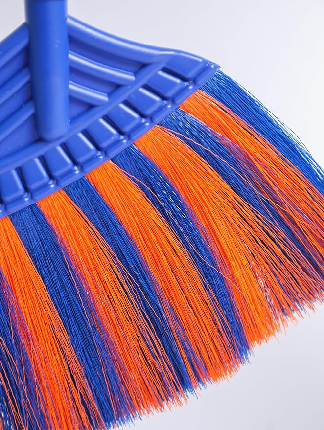 1 Pack Soft Sweeping Brooms /38” House Brooms for Sweeping Indoor& Outdoor Broom Cleaning/Asian Thailand Plastic Broom/Choi Nhua Thai LAN/Choi Nhua Quet Nha (1 pcs) (Blue Orange)