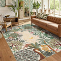 GarveeHome Area Rugs 8x10 for Living Room, Jungle Animal Large Washable Rug Soft Non Slip Backing Floor Mat Carpet Indoor Thin Accent Rug for Bedroom Dining Room Playroom Nursery Home Decor