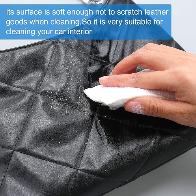 12 Pcs Interior Scrubbing Sponge for Leather Plastic Car Microfiber Kitchen Household Cleaning Kit, Double Sided Dish Cleaning, White