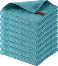 Homaxy 100% Cotton Terry Kitchen Dish Cloths, Ultra Soft and Absorbent Dish Towels for Kitchen, Suitable for Drying and Washing Dishes, 8 Pack, 12 x 12 Inches, Lake Blue