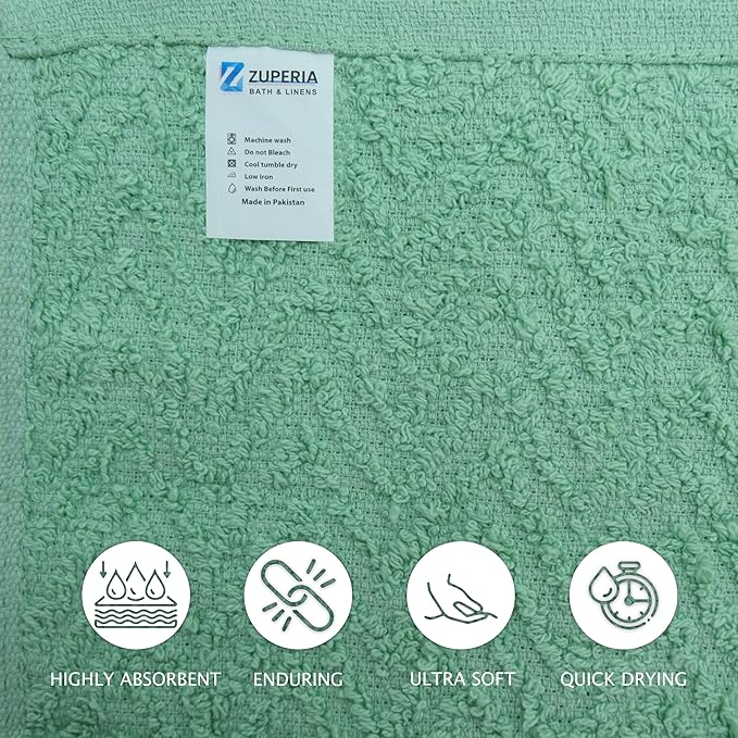 ZUPERIA Zigzag Multicolor Wash Cloths -24 Pack -12" x 12"- Highly Absorbent Soft Washcloths for Face, Gym Towels, Hotel Spa Quality, Reusable & Multipurpose Wash Cloth Towels