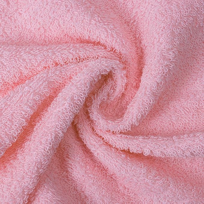 Textila Terry Wash Cloths – Pack of 10, Baby Pink, 12x12 Inches – Soft, Absorbent & Multipurpose Cotton Washcloths for Face, Hand, Bath, Kitchen, Spa, Gym & Hotel Use