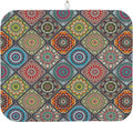 Dish Drying Mat for Kitchen Counter 18x24 Inch, Super Absorbent Dish Drainer Mat, Decorative Microfiber Dishes Drying Pad-Large(Plaid Boho)