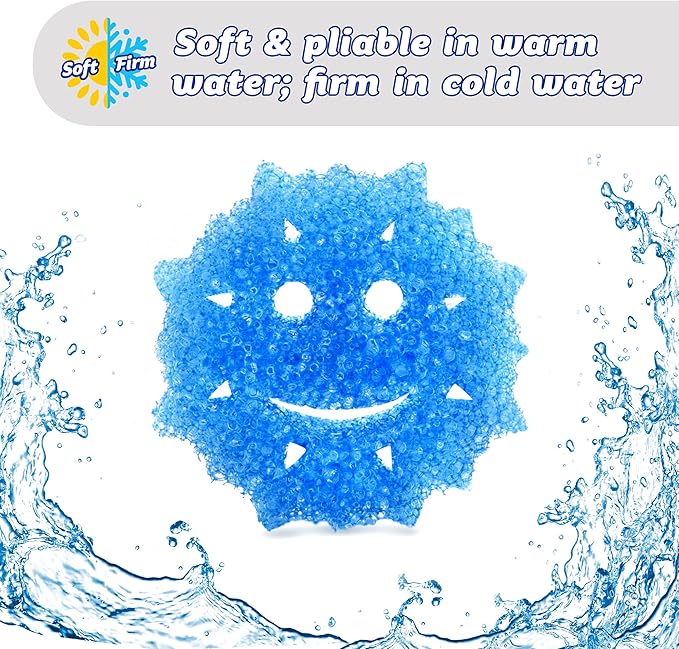 Scrub Daddy Sponge Set - Holiday Shapes - Non Scratch Scrubbers for Dishes and Home, Odor Resistant, Temperature Controlled, Soft in Warm Water, Firm in Cold, Deep Cleaning, (3 Count (Pack of 1))