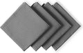 Grey Waffle Kitchen Towels, 16x26 Inches, Soft, Absorbent, 100% Cotton, Durable, Washable, and Quick Drying, Ideal for Kitchen Cleaning, Multipurpose Dish Towels, Set of 4