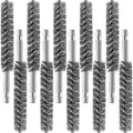 Geiserailie Bore Brush Bristles Wire Brush for Power Drill Cleaning Wire with Hex Shank Handle for Power Drill Cleaning(10 Pieces,Stainless Steel)
