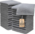Basic Wash Cloths 12x12 Inches – Bulk Pack of 24 – Grey Color – Soft and Absorbent Multipurpose Cotton Washcloths for Bathroom, Spa, Gym, Salon, Hotel, and Everyday Use