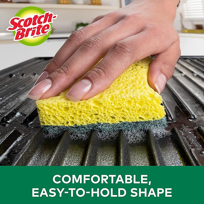 Scotch-Brite MMMHD3 Heavy Duty Scrub Sponge, Yellow & Green, 3 Per Pack