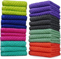 ZUPERIA Zigzag Multicolor Wash Cloths -24 Pack -12" x 12"- Highly Absorbent Soft Washcloths for Face, Gym Towels, Hotel Spa Quality, Reusable & Multipurpose Wash Cloth Towels