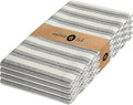 Native Fab 4 Pack Farmhouse Modern Stripe Kitchen Dish Towels Cotton Super Absorbent Quick Drying Reusable 18x26 Inches - Bar Hand Towels, Kitchen Cleaning Towels with Hanging Loop, Zaha Black