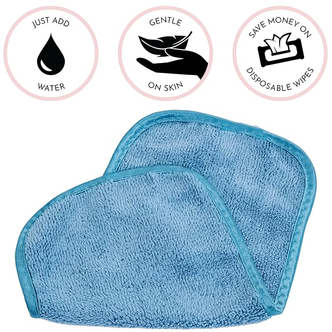 S&T INC. Makeup Remover Wipes for Skin Care, Reusable Makeup Wipes or Face Towels, Travel Essentials, Assorted Colors, 6 In. by 12 In., 5PK