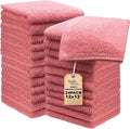 Basic Wash Cloths 12x12 Inches – Bulk Pack of 24 – Rose Pink Color – Soft and Absorbent Multipurpose Cotton Washcloths for Bathroom, Spa, Gym, Salon, Hotel, and Everyday Use
