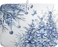 Christmas Tree Dish Drying Mat for Kitchen Counter 18x24 Inch Blue White Chinoiserie Winter Xmas Holiday Drying Mats Microfiber Absorbent Dish Draining Reusable Dish Drainer Pad