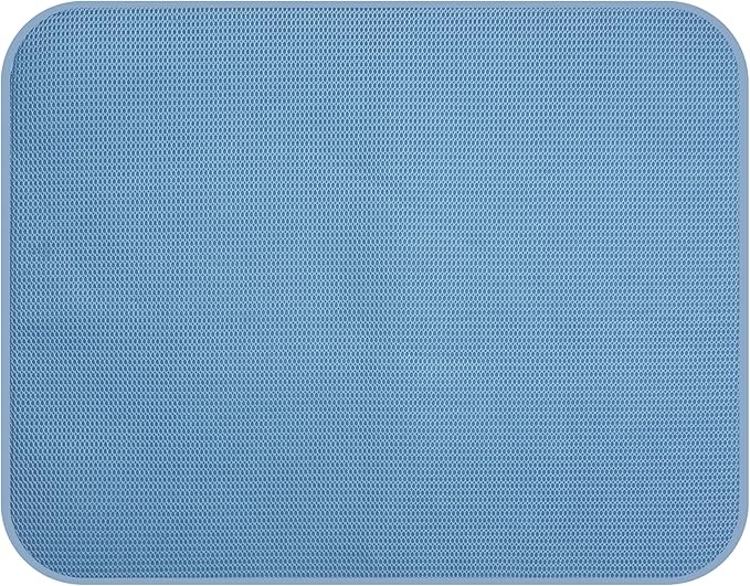 OGGI Absorbent, Reversible Microfiber Dish Drying Mat for Kitchen, Dish Drying Pad, 18 Inch x 24 Inch, Extra Large, Blue