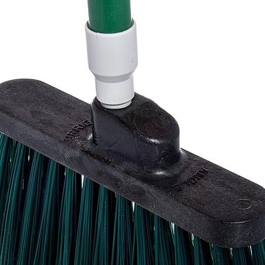 SPARTA 3686709 Duo-Sweep Medium Duty Flagged Angle Broom Head, Polypropylene Bristle, 8" Overall Length x 12" Width, Green (Case of 12)
