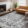 4x6 Area Rugs for Living Room, Bedroom, Dark Grey Rugs, Small Washable Non Slip Entry Rugs, Vintage Boho Soft Indoor Rug for Nursery, Bathroom, Office