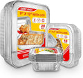 Stock Your Home Disposable Foil Pans with Lids (Set of 40) Heavy Duty Aluminum Pans with Lids (20) 9x13, (10) 8x8, (10) 1-Lb Baking Tins with Covers for Cooking, Heating, Storing, Holiday Dinner Meals