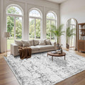 Area Rugs 6x9, Washable Rugs for Living Room, Bedroom, Gery Rug, Vintage Boho Indoor Soft Carpet for Dining Room, Low Pile Rugs for Office, Farmhouse