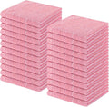 Homaxy 100% Cotton Terry Kitchen Dish Cloths, Ultra Soft and Absorbent Dish Towels for Kitchen, Suitable for Drying and Washing Dishes, 24 Pack, 12 x 12 Inches, Pink