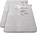 2 Pack Extra Large Microfiber Dish Drying Mat,30 x 24 Inch Super Absorbent Drying Pad,Large Size Dish Drying Mat for Countertops,Sinks,Draining Racks,Gray