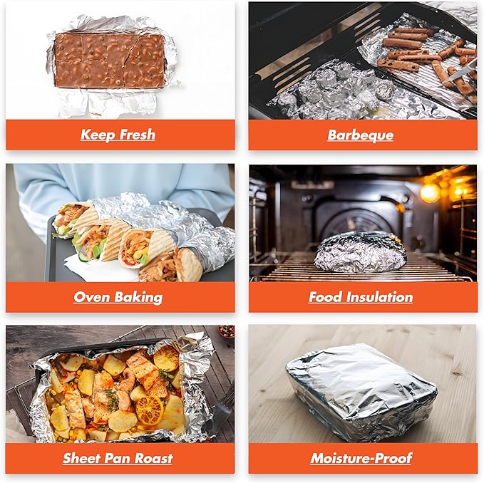 Pre-Cut Aluminum Foil Sheets, 9 x 10.75 Inch, Pop-Up Deli Foil Wraps, 200 Sheets for Sandwiches & Food Prep