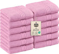 Utopia Towels Wash Cloths Set, 12 by 12 Inches, 100% Cotton Ring Spun, Highly Absorbent and Soft Feel Washcloths for Bathroom, Spa, Gym, and Face, 12 Pack Pink