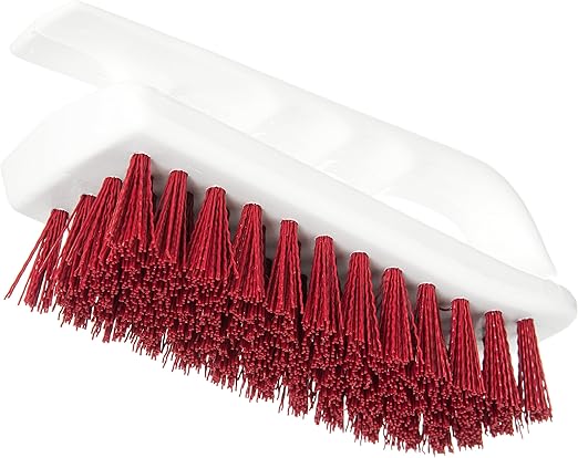 SPARTA 4002405 Ergonomic Iron-Shaped Handle Scrub Brush, 6", Red