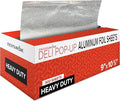 9' Ultra Heavy Duty Pop Up Deli Aluminum Foil, 500 Count Pre-Cut Sheets, Heavy Duty for Restaurant, Disposable for Food, Tin Foil for Burrito, Hot Dog or Sandwich