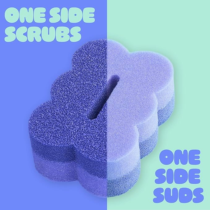 Brite by Scotch-Brite Scrub & Wipe with Drain + Dry Stand, Kitchen Sponge for Washing Dishes, 1 Scrub Sponge