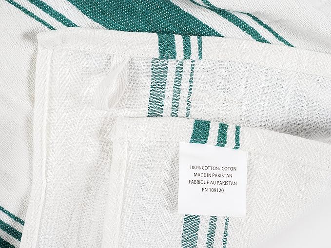 KAF Home Assorted Flat Kitchen Towels | 100% Cotton - 18 x 28 inches | Ultra Absorbent Soft Dish Towels | Perfect for Cooking, Cleaning, and Drying Hands (Teal, 10 Pack)