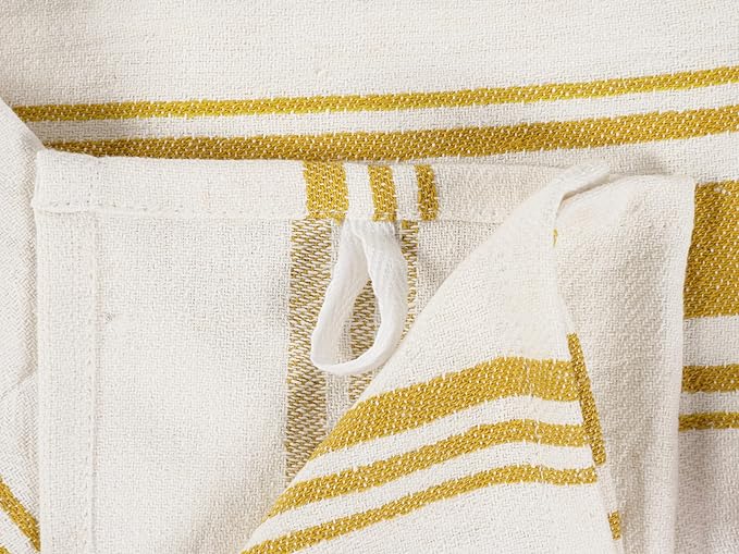 KAF Home Assorted Flat Kitchen Towels | 100% Cotton - 18 x 28 inches | Ultra Absorbent Soft Kitchen Tea Towels | Perfect for Cooking, Cleaning, and Drying Hands (Honey, 18 x 28-10 Pack)