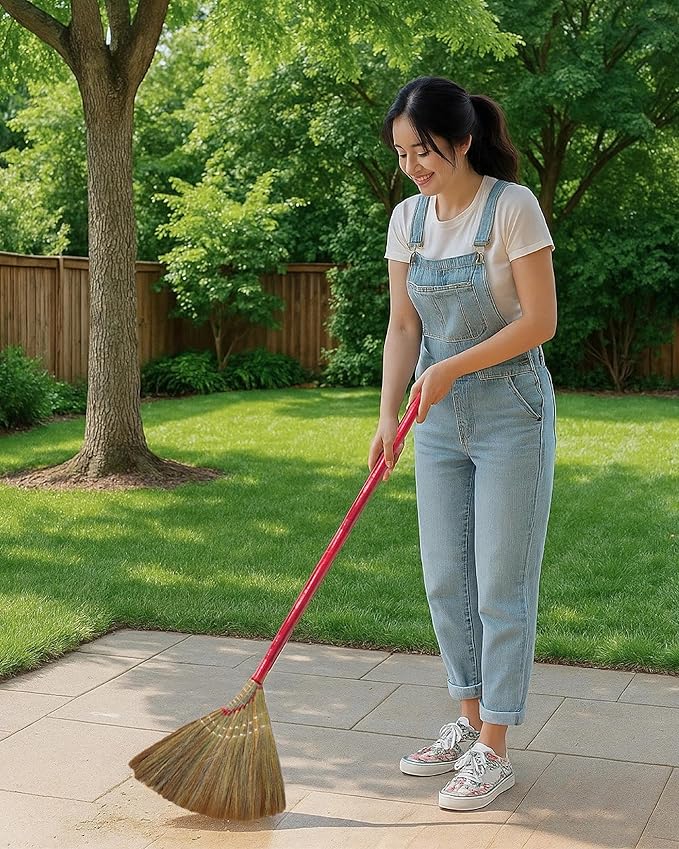 Coco Deluxe Vietnamese Natural Straw Broom /40" Handmade Soft Grass Broom for Indoor & Outdoor/Choi Bong Co Viet NAM Cao Cap (1)