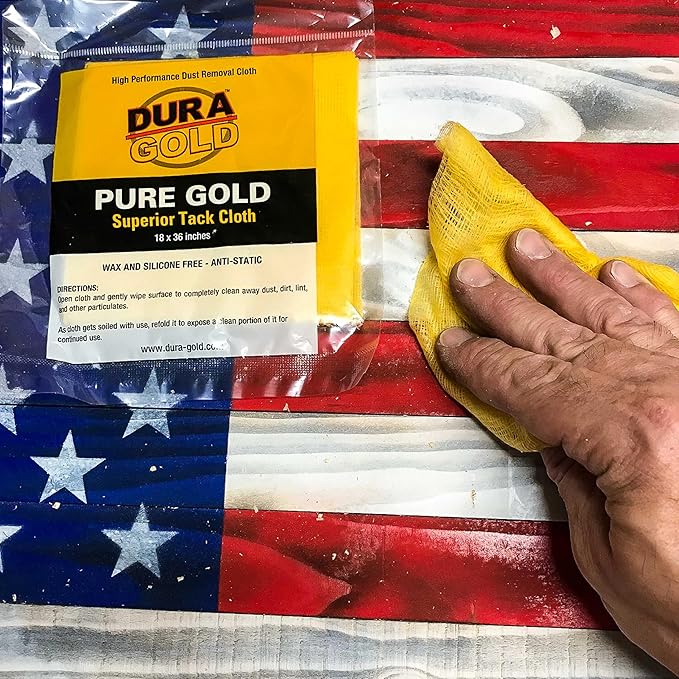 Dura-Gold - Pure Gold Superior Tack Cloth (Case of 144) Woodworking, Automotive Paint, Tack Cloth Autobody Painting, Painters Cloths, Dust Rags, Stain Rags, Wood Staining Pads, Tac Cloths, Tacky Towel