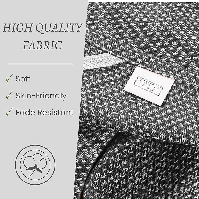 TWINY threads Dotted Weave Kitchen Towels Set of 6, 18x28 Inch, Soft & Absorbent Wash Cloths with Hanging Loop, Washable and Reusable Dishcloths for Cooking, Cleaning, Hand Towel - Grey