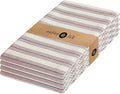 Native Fab Modern Stripe Kitchen Dish Towels, 100% Cotton, Super Absorbent, Quick Drying, 18x26 Inches - Reusable Hand Towels with Hanging Loop for Cleaning, Washing, 4 Pack, Burgundy (Maroon)