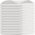 White Waffle Dishcloths, 12"x12", 100% Cotton, Soft, Absorbent, Durable, Quick Drying, Reusable, and Machine Washable, Ideal for Drying Dishes, Cleaning, Multipurpose Towels, Set of 12