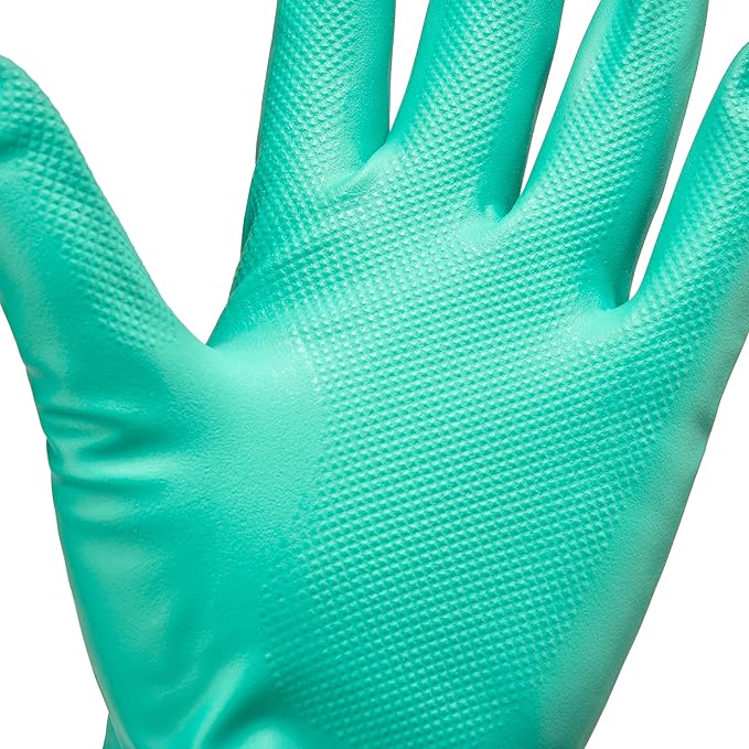 TUSKO PRODUCTS Best Nitrile Rubber Cleaning, Household, Dishwashing Gloves, Latex Free, Vinyl Free, Reusable not Disposable, Extra Small XS, (12 Pairs)