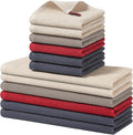 Homaxy 100% Cotton Kitchen Towels and Dishcloths Set, 12 x 12 Inches and 13 x 28 Inches, Set of 12 Bulk Kitchen Towels Set, Ultra Soft Absorbent Dish Cloths for Washing Dishes, Mixed Color